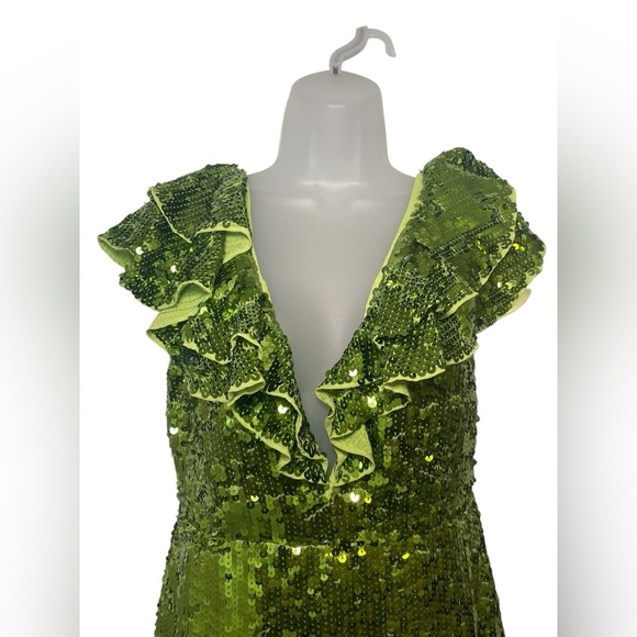 Mac Duggal New 11000 Sample Geeen Sequin Mini Dress Size 2 - Picture 4 of 5